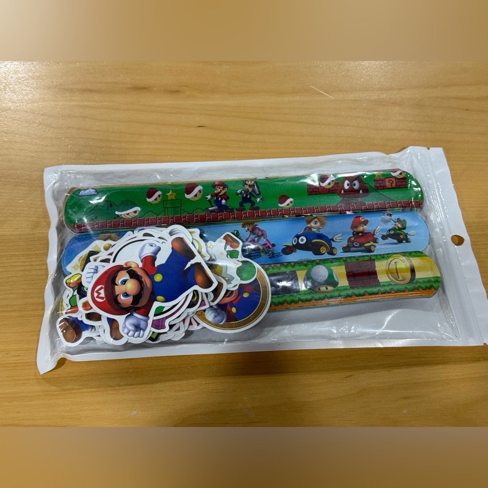 Super Mario Bros. Slap Bracelets & Stickers Brand new